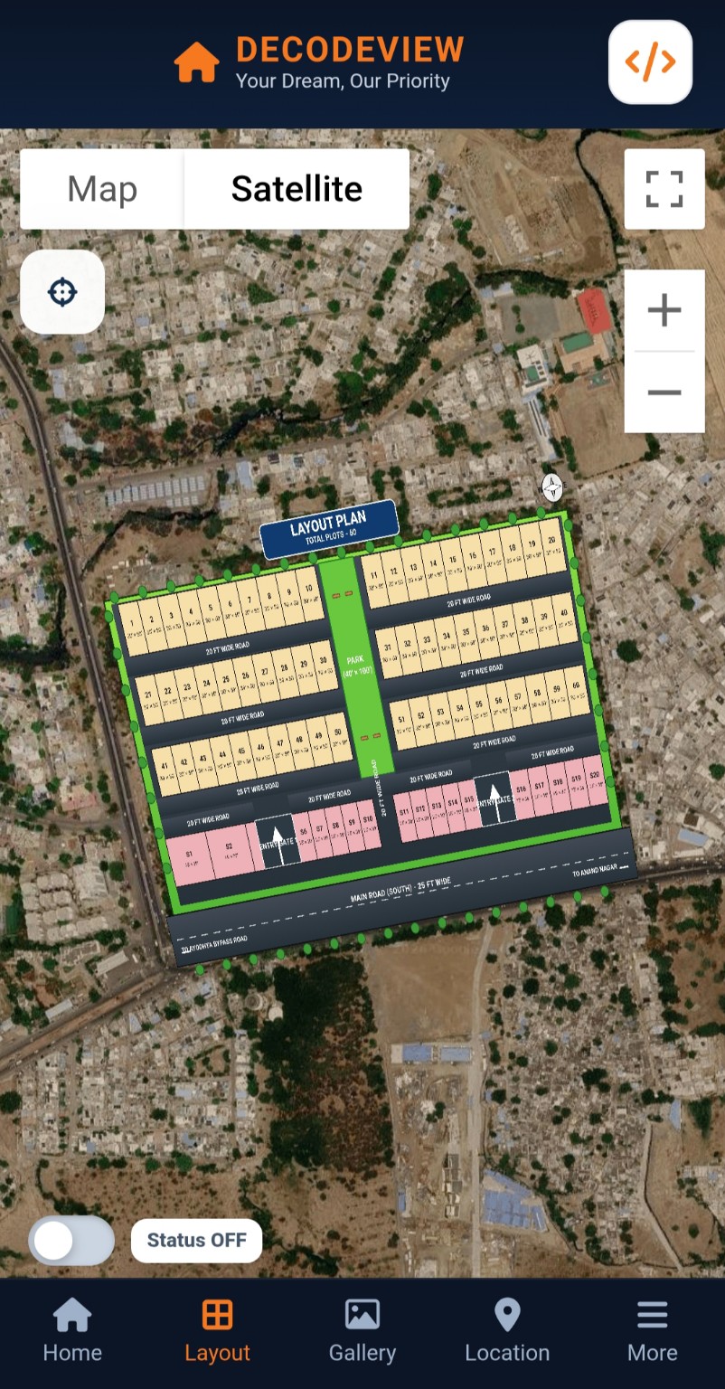 Reference mobile plot layout interface